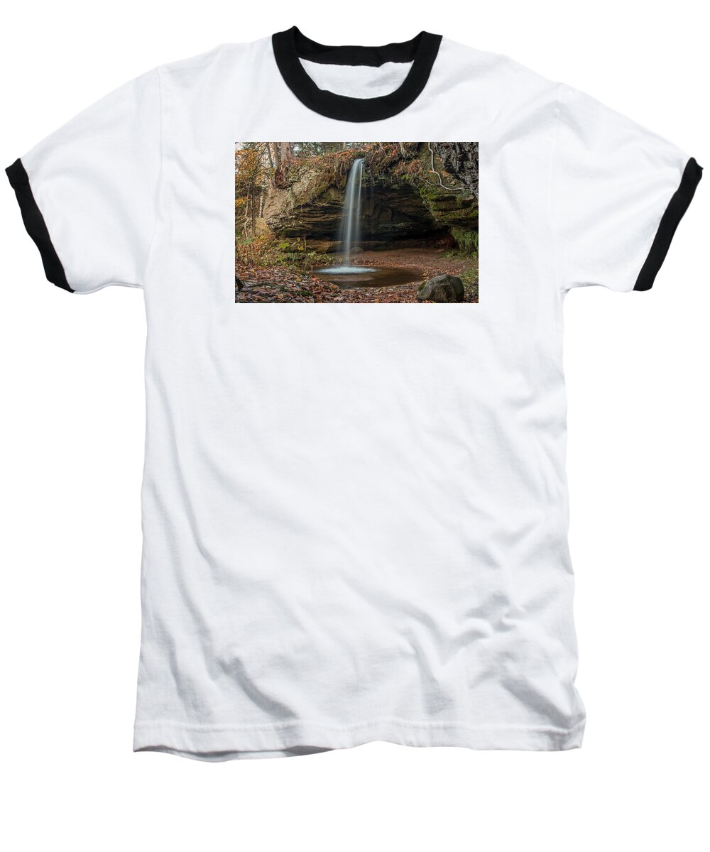 Waterfalls Baseball T-Shirt featuring the photograph Autumn at Scott Falls by Gary McCormick