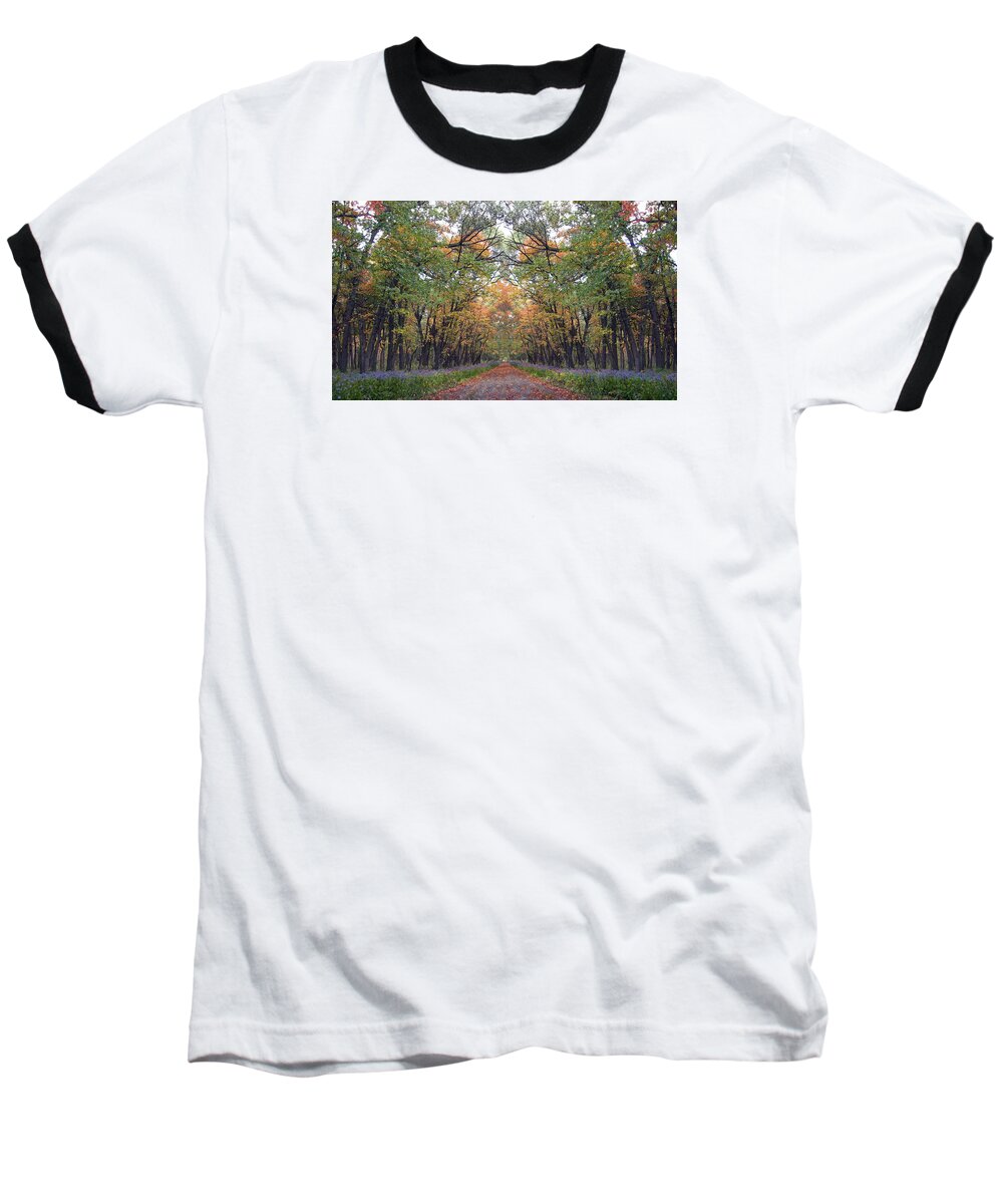Landscape Baseball T-Shirt featuring the photograph Autumn Canopy by Cedric Hampton