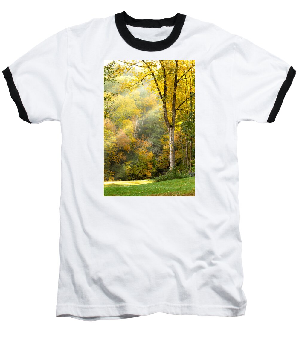 Autumn Baseball T-Shirt featuring the photograph Autumn Morning Rays by Brian Caldwell