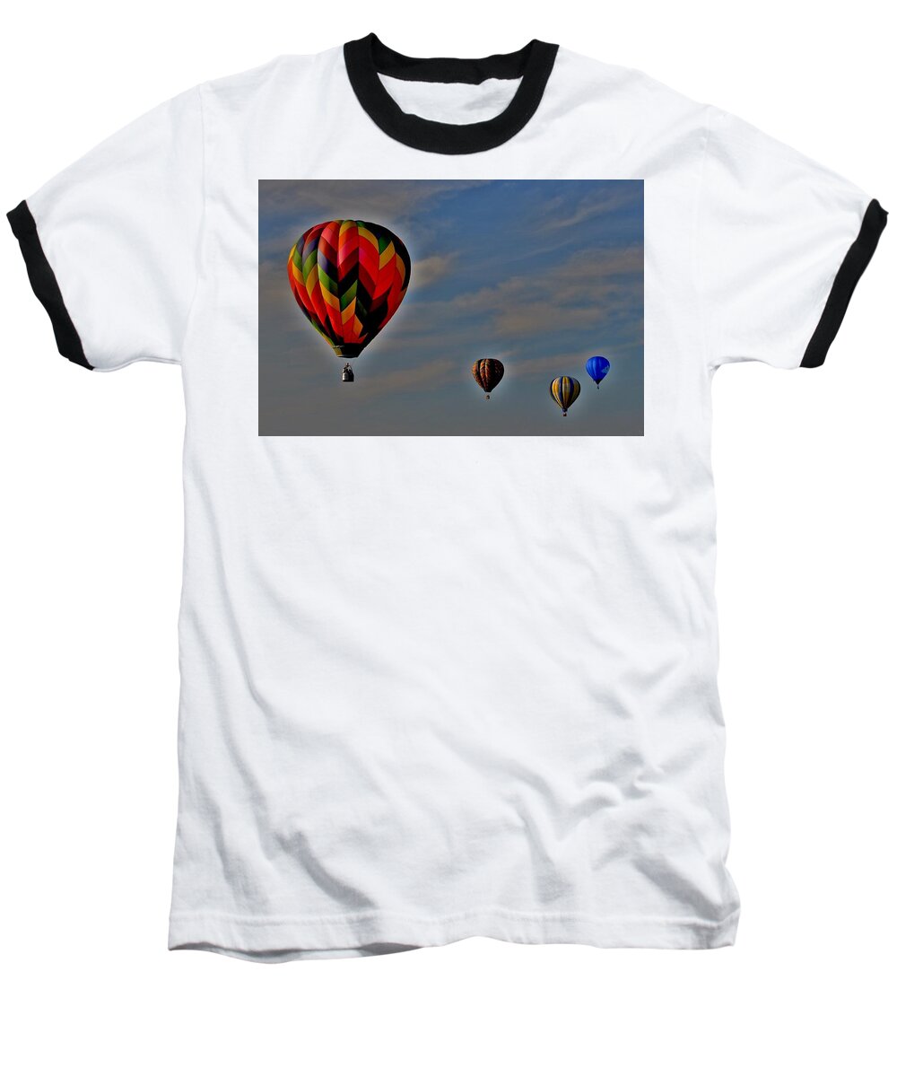 Balloons Baseball T-Shirt featuring the photograph Balloons in the Sky by Eileen Brymer