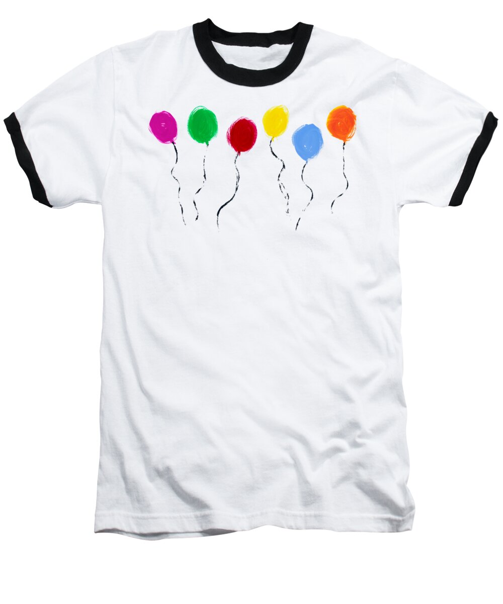 Painted Balloons Baseball T-Shirt featuring the painting Balloons by Tim Gainey