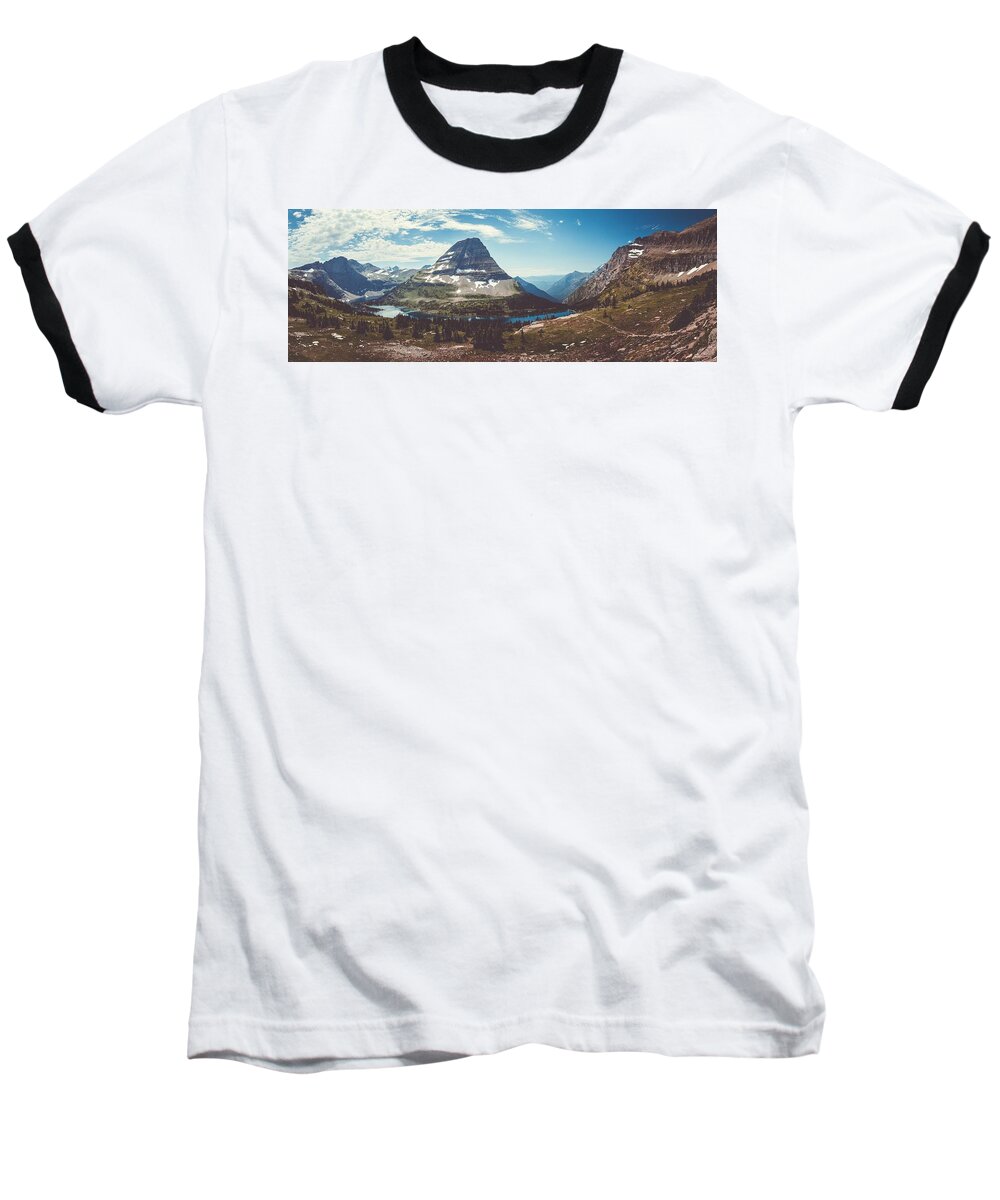 Clements Mountain Baseball T-Shirt featuring the photograph Bearhat Mountain over Hidden Lake, MT by Mati Krimerman