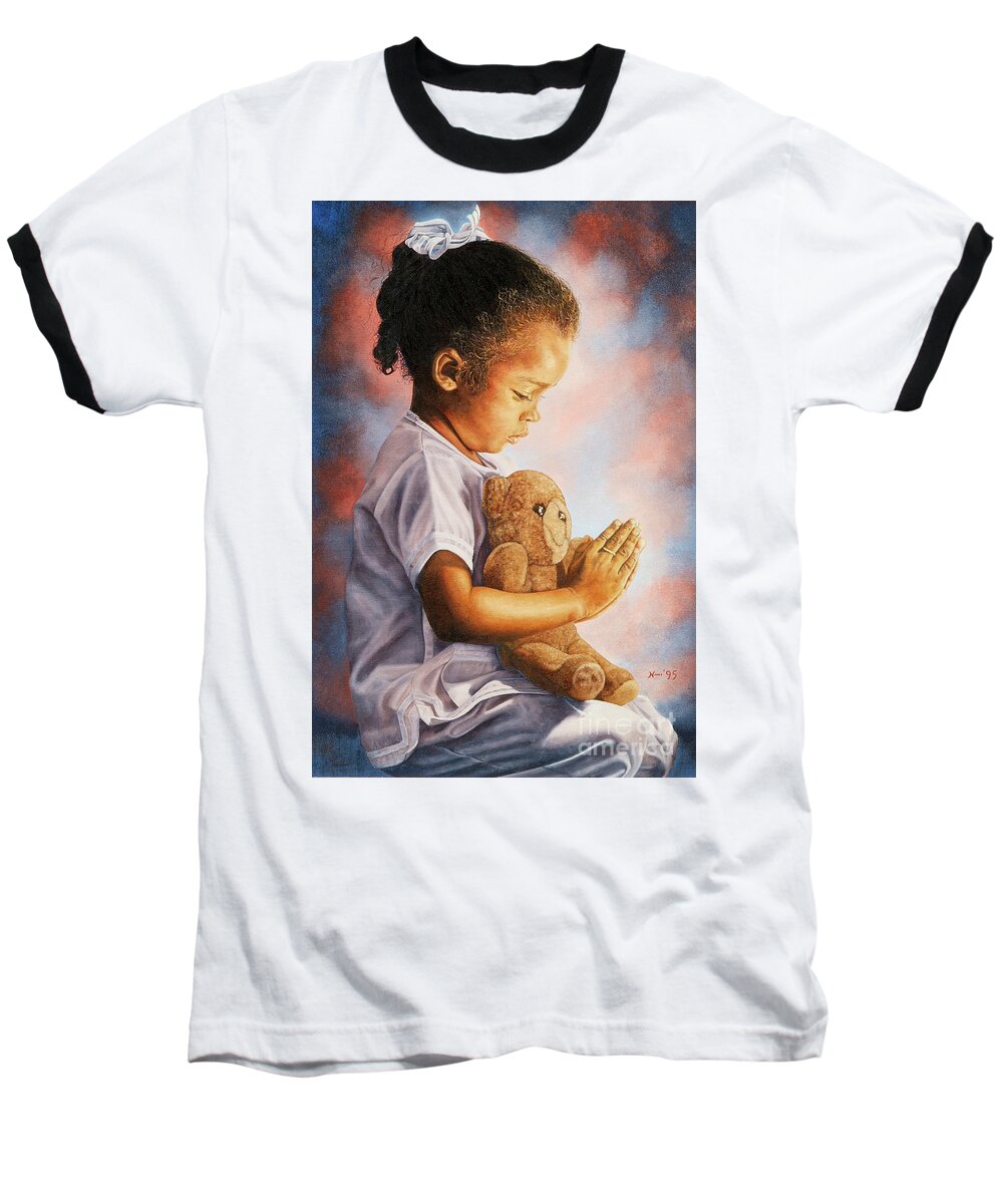 Portrait Baseball T-Shirt featuring the painting Bed Time by Nicole Minnis