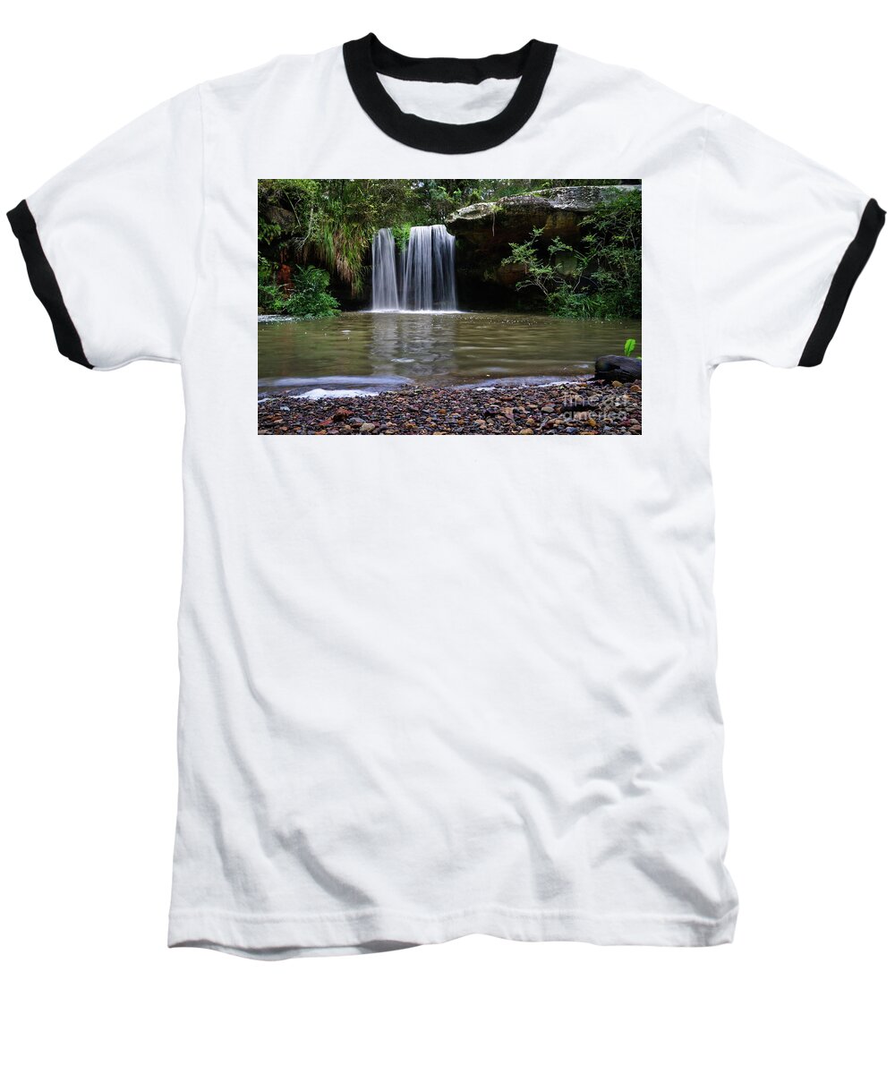 Waterfall Baseball T-Shirt featuring the photograph Berowra Waterfall by Werner Padarin