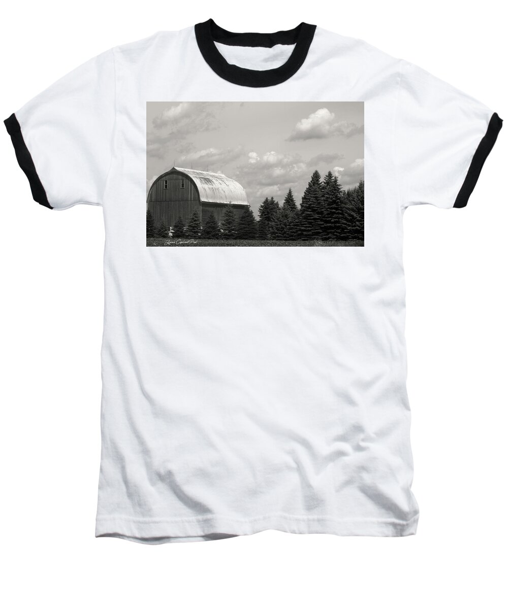 Black And White Barn Photographs Baseball T-Shirt featuring the photograph Black and White Barn by Joann Copeland-Paul