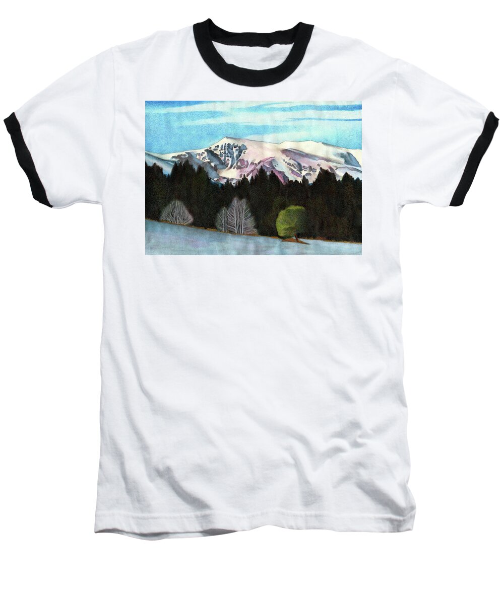 Art Baseball T-Shirt featuring the drawing Black Forest by Dan Miller