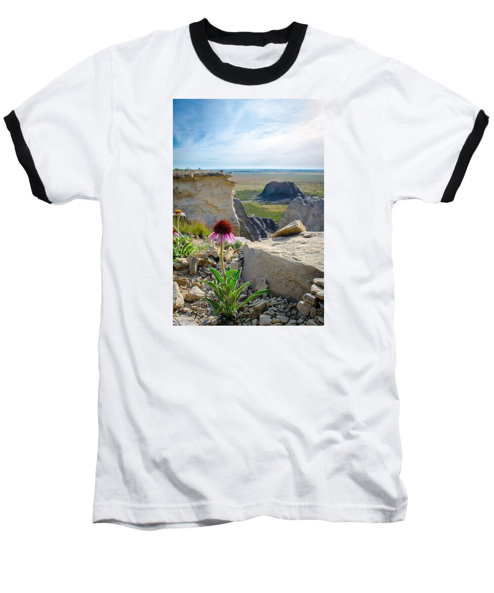 Nature Baseball T-Shirt featuring the photograph Black Sampson in the Badlands by Jeff Phillippi