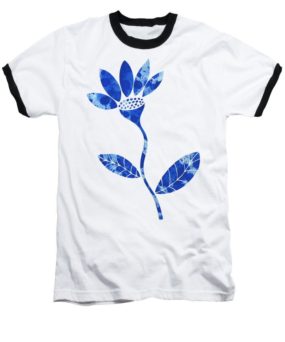 Blue Baseball T-Shirt featuring the painting Blue Flower by Frank Tschakert