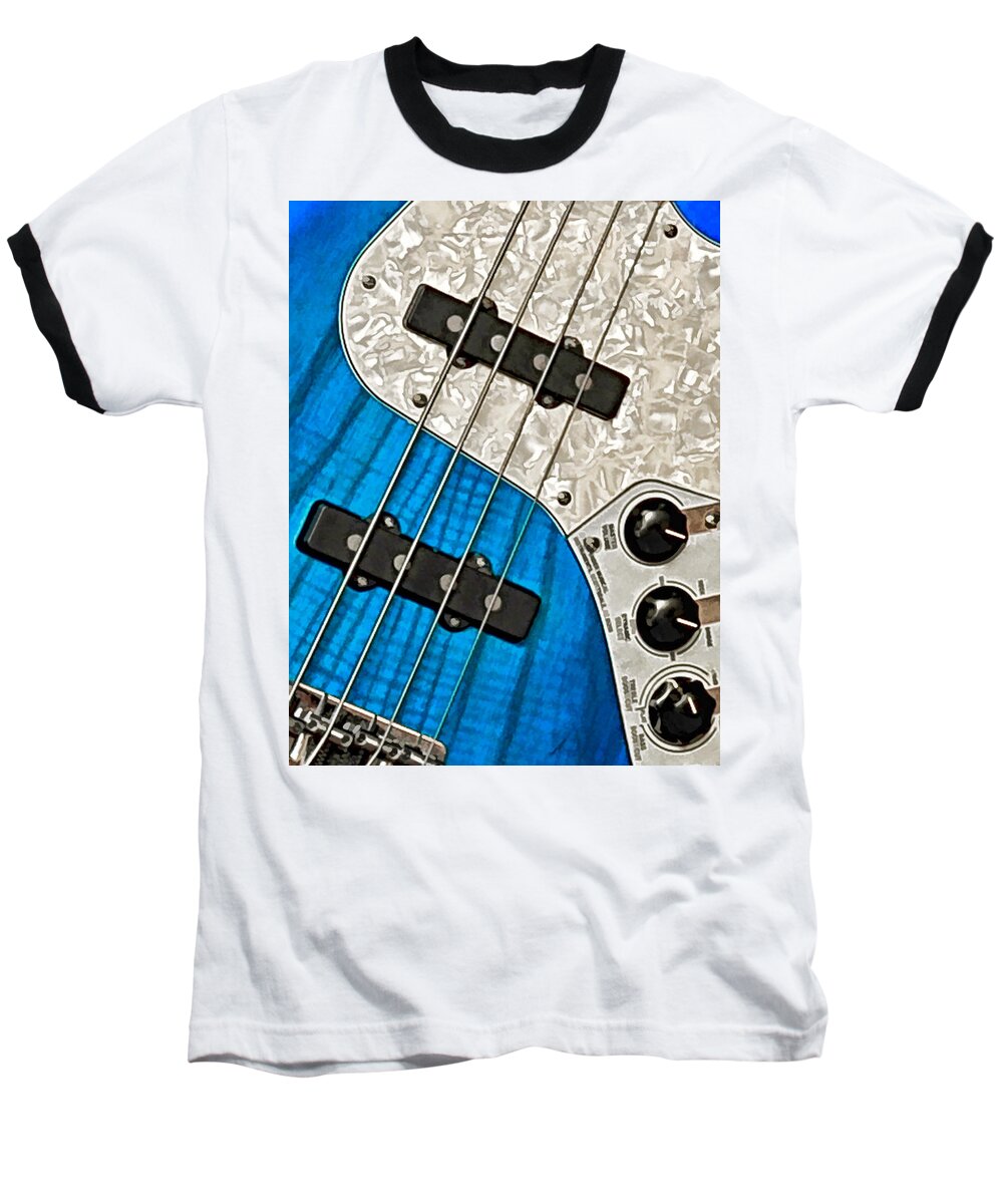 Guitar Baseball T-Shirt featuring the photograph Blues Bass by William Jobes