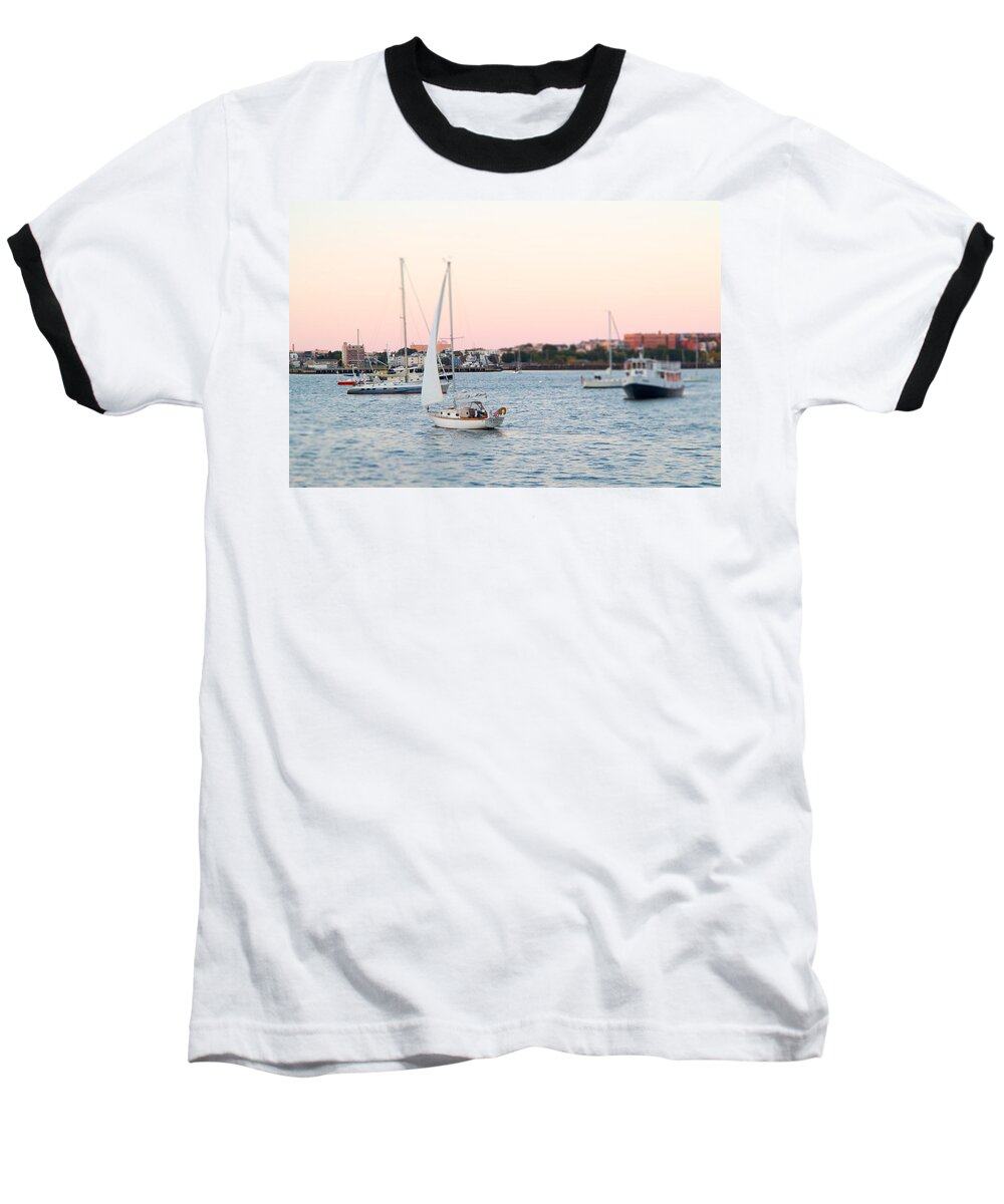 Boston Baseball T-Shirt featuring the photograph Boston Harbor View by SR Green