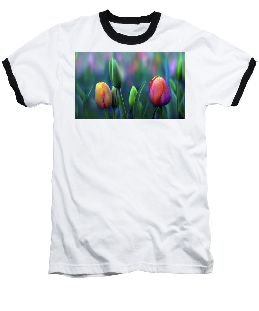 Tulips Baseball T-Shirt featuring the photograph Breezy by Jessica Jenney