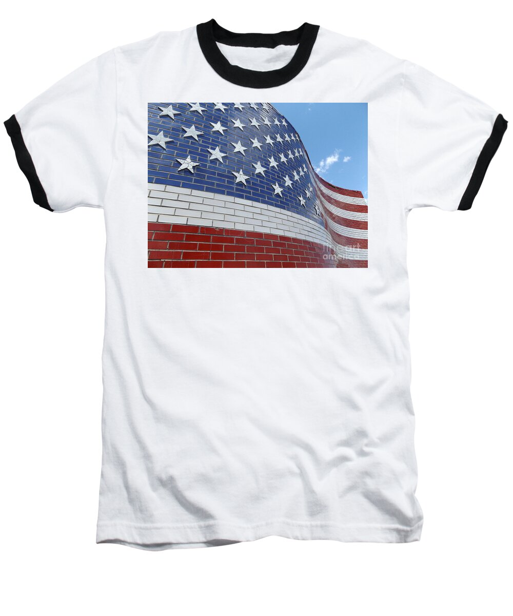 Flag Baseball T-Shirt featuring the photograph Brick Flag by Erick Schmidt