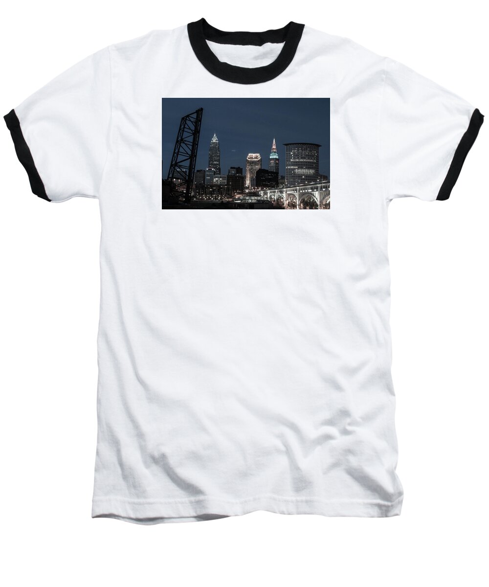 Cleveland Baseball T-Shirt featuring the photograph Bridges and Buildings by Stewart Helberg