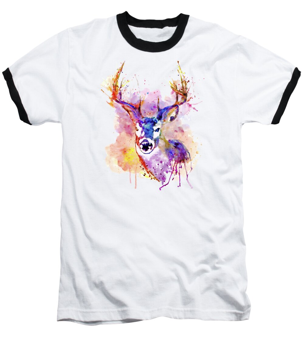 Buck Baseball T-Shirt featuring the painting Buck by Marian Voicu