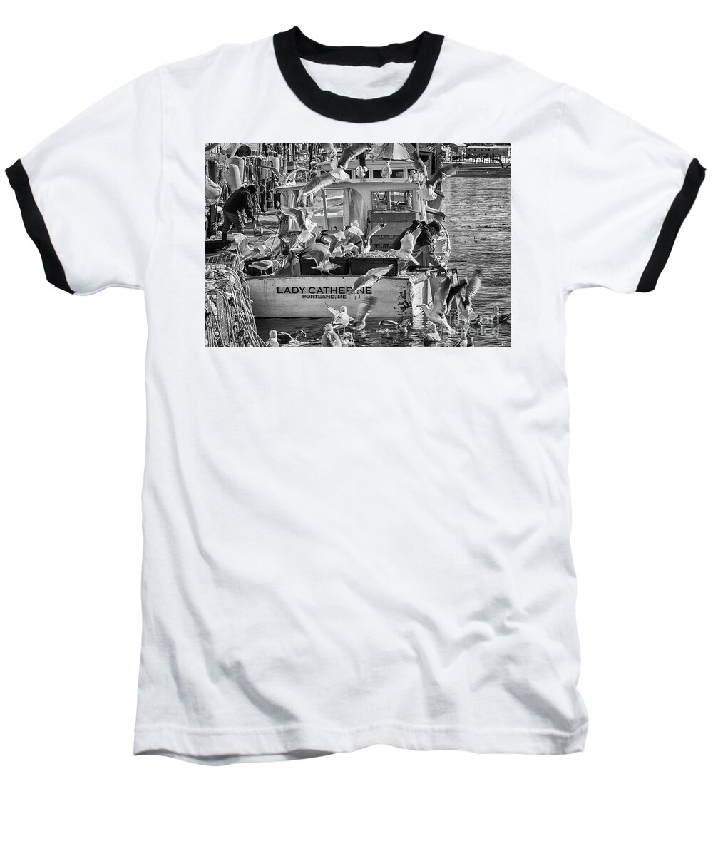 #elizabethdow Baseball T-Shirt featuring the photograph Cafe Lady Catherine Black and White by Elizabeth Dow