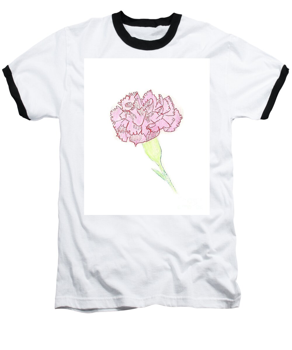 Carnation Baseball T-Shirt featuring the painting Carnation by Donna L Munro