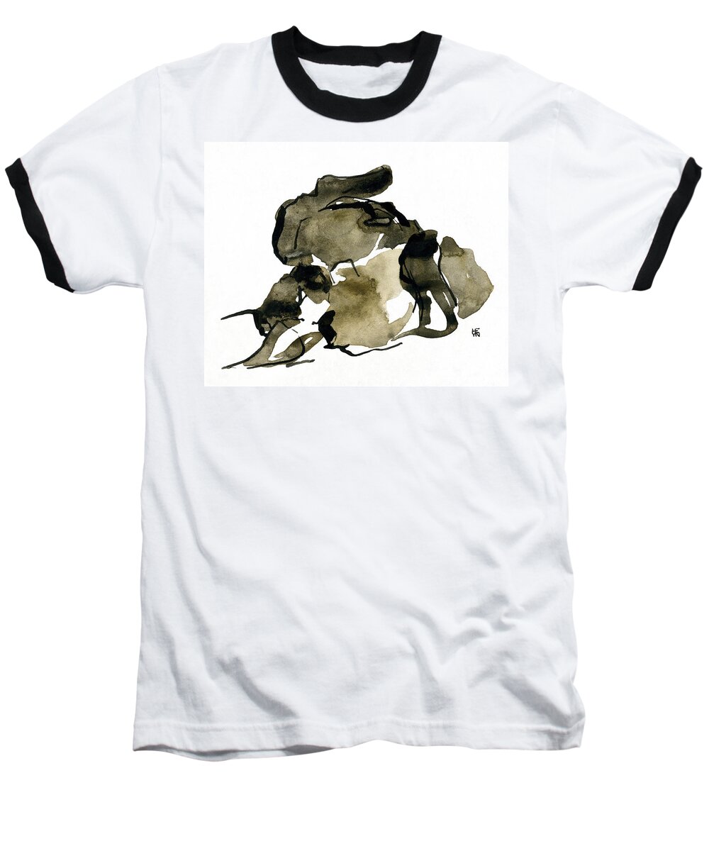 Domestic Baseball T-Shirt featuring the painting Cat Nap - 2 by Shirley Heyn