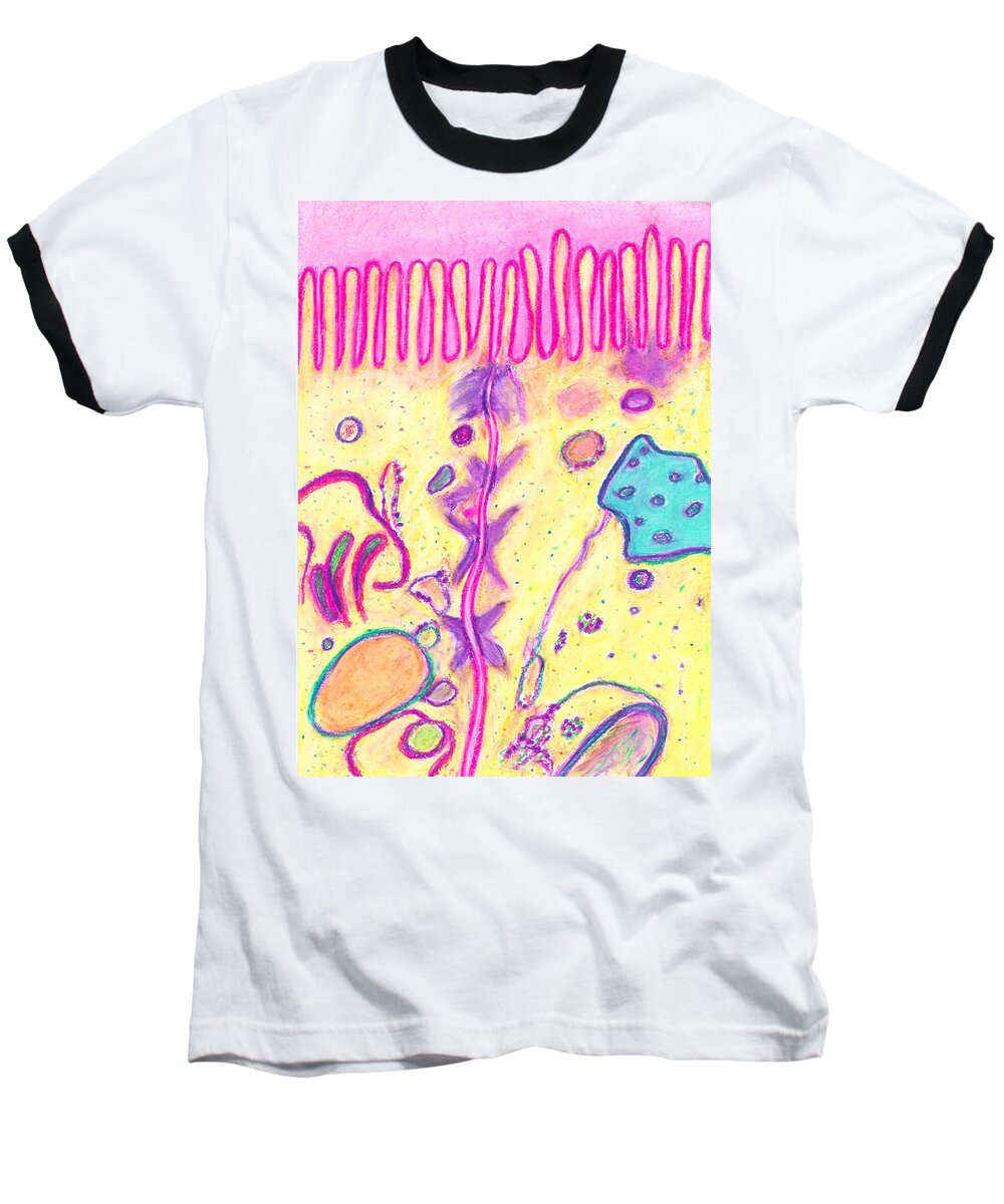 Cell Baseball T-Shirt featuring the painting Cellular Environment by Nieve Andrea