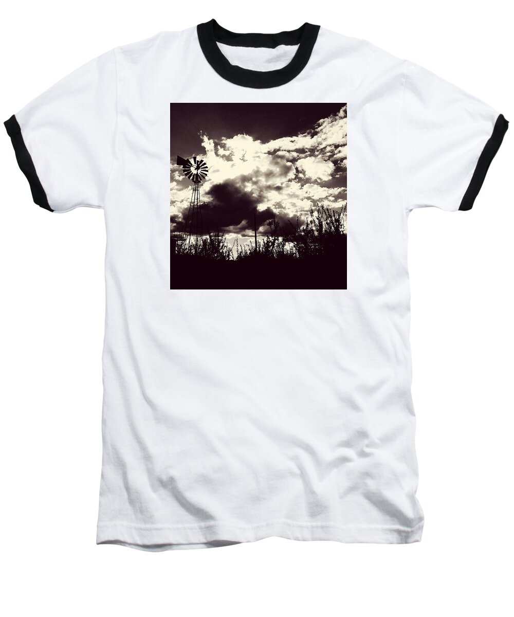 Windmill Baseball T-Shirt featuring the photograph Chasing Windmills by Brad Hodges