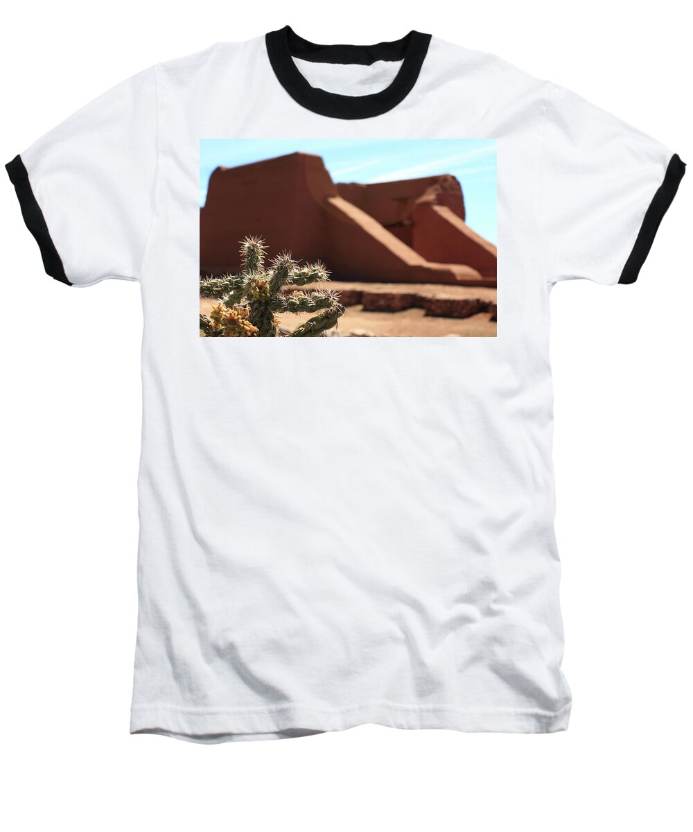 Cholla Baseball T-Shirt featuring the photograph Cholla at the Pecos Pueblo Mission by David Diaz