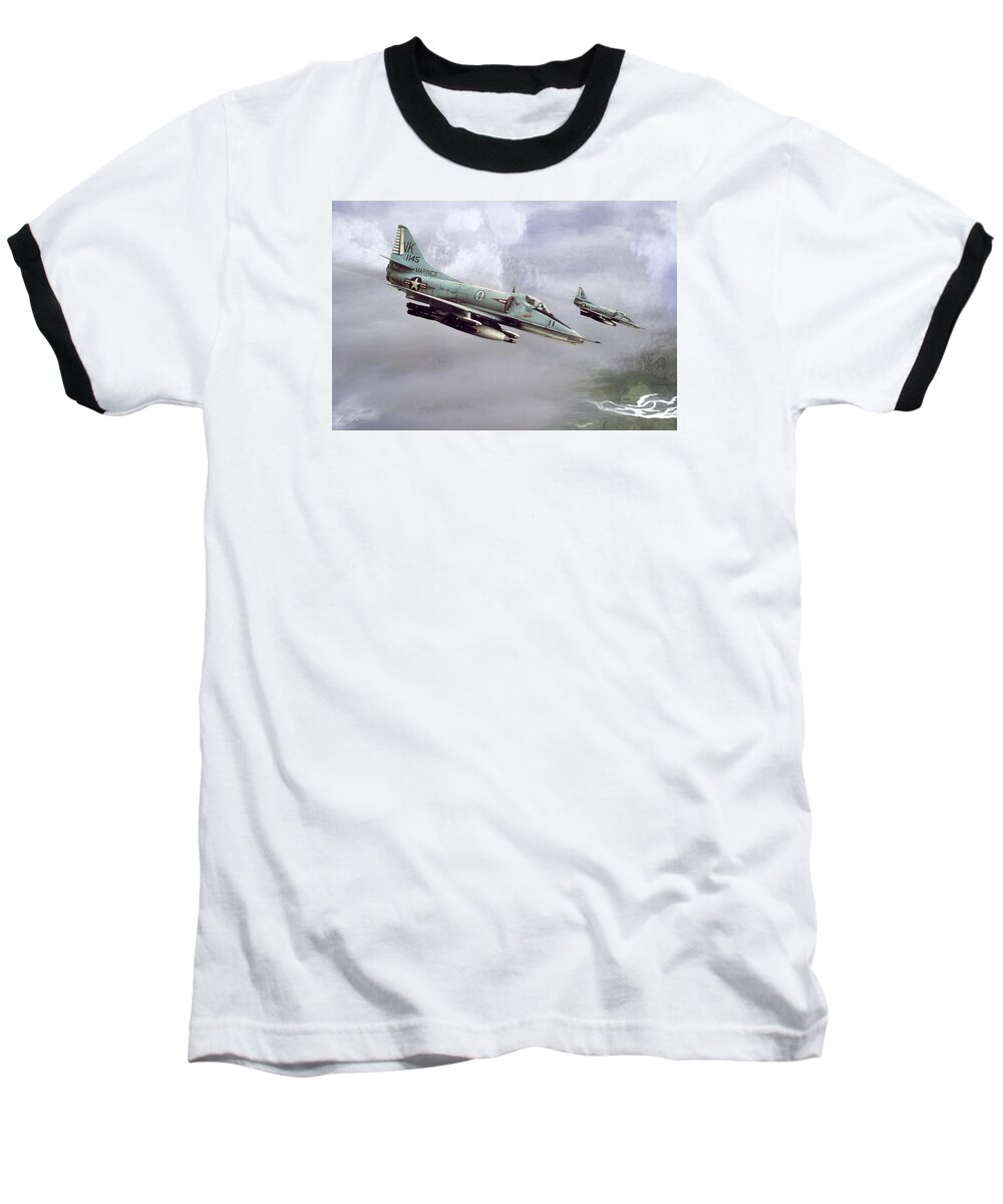 Aviation Baseball T-Shirt featuring the digital art Chu Lai Skyhawks by Peter Chilelli
