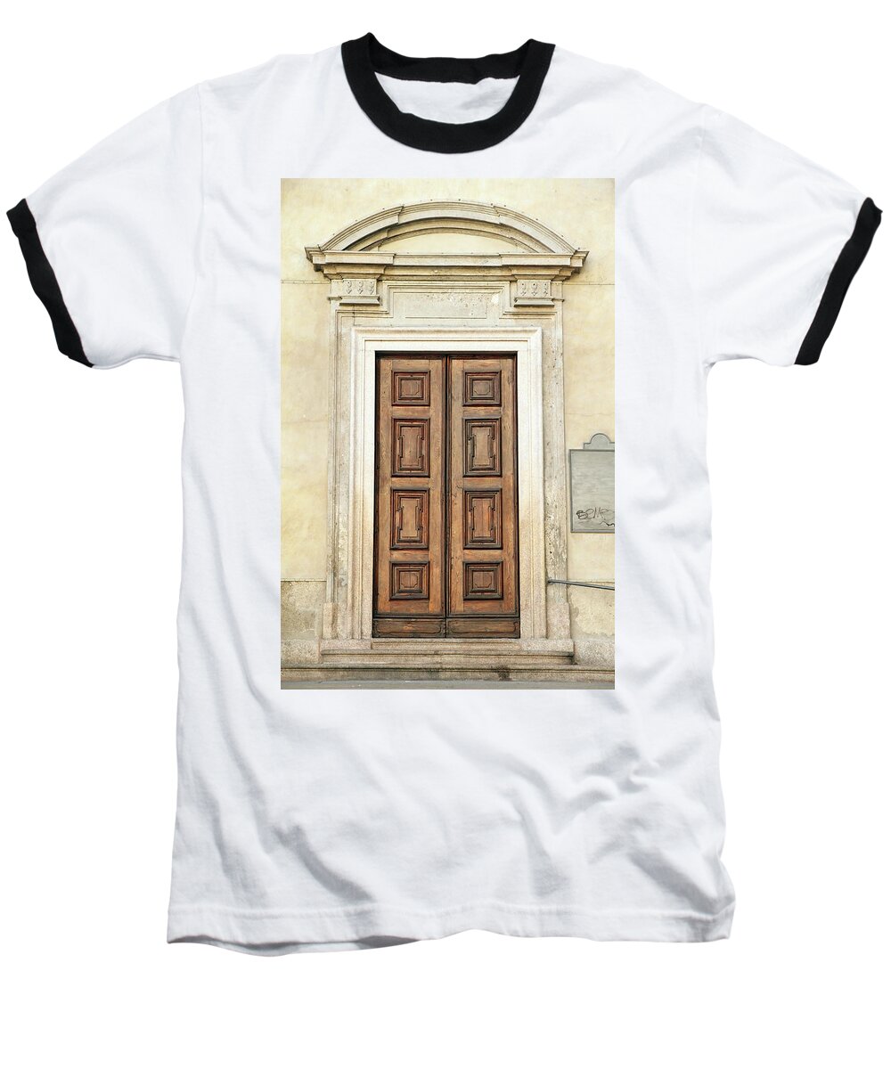 Church Baseball T-Shirt featuring the photograph Church Door by Valentino Visentini