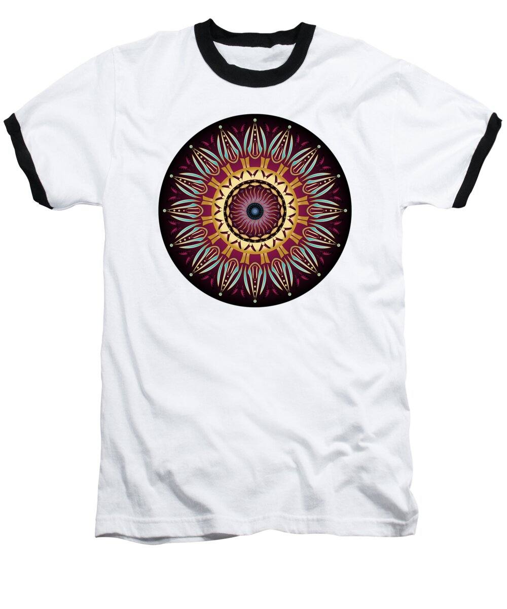 Mandala Baseball T-Shirt featuring the digital art Circularium No 2639 by Alan Bennington