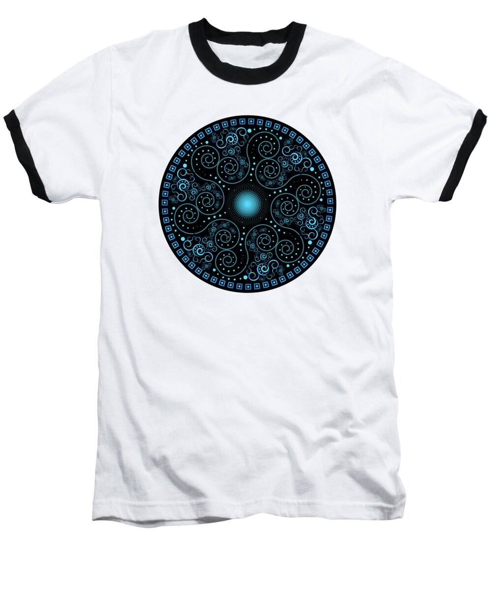 Mandala Baseball T-Shirt featuring the digital art Circularium No 2705 by Alan Bennington