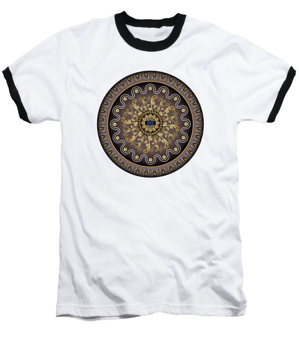 Mandala Baseball T-Shirt featuring the digital art Circularium No. 2729 by Alan Bennington