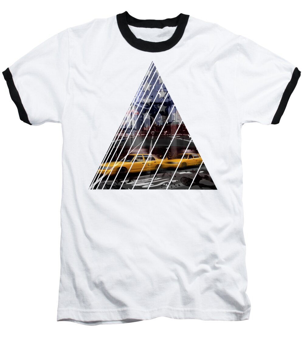 Abstract Baseball T-Shirt featuring the photograph City-Art NYC Composing by Melanie Viola