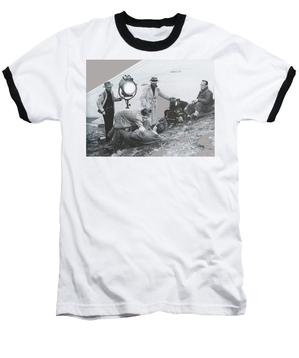 Clifton Young And Bogie Fight To The Death Dark Passage 1947-2016 Baseball T-Shirt featuring the photograph Clifton Young and Bogie fight to the death Dark Passage 1947-2016 by David Lee Guss