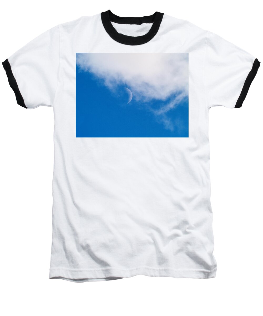 December Skies Baseball T-Shirt featuring the photograph Cloud Catching Moon				 by Richard Thomas