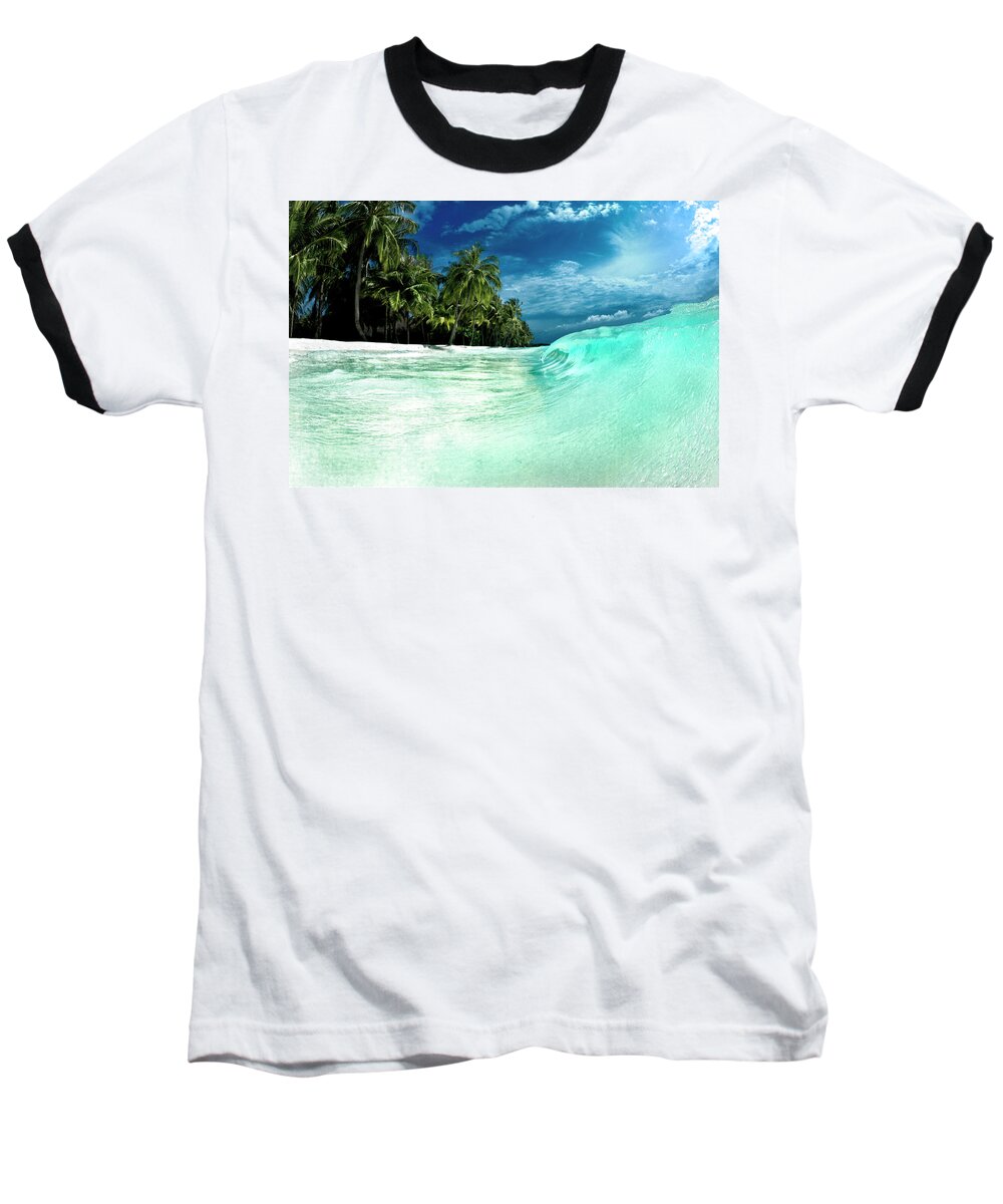  Ocean Baseball T-Shirt featuring the photograph Coconut Water by Sean Davey