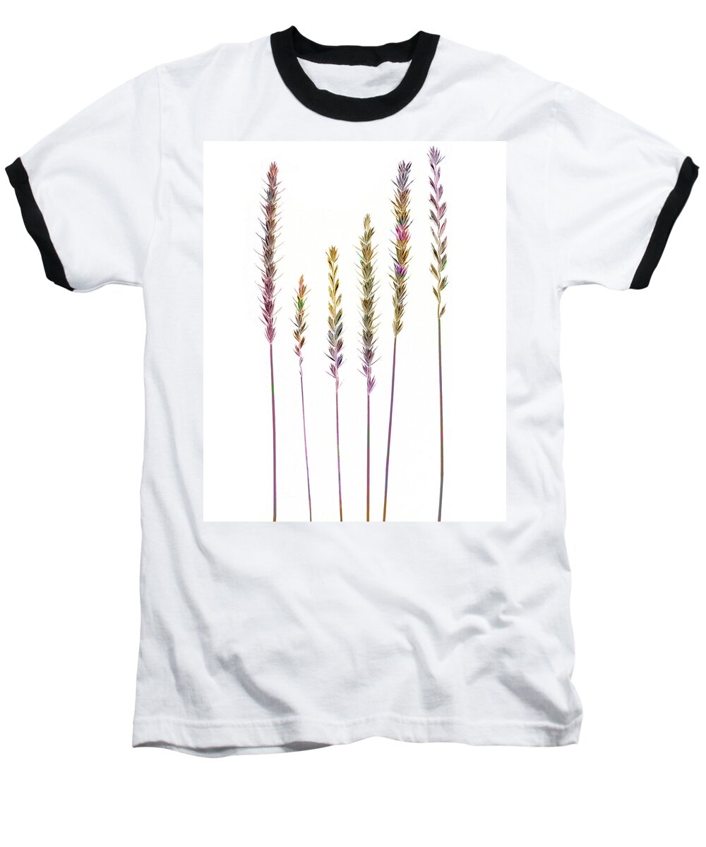 Grasses Baseball T-Shirt featuring the digital art Colorful Grasses by Sandra Foster