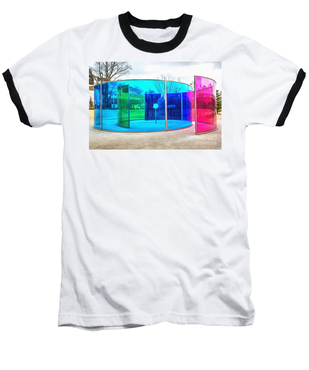 21 Th Century Museum Of Contemporary Art Baseball T-Shirt featuring the photograph Colorful Reflections by Eva Lechner