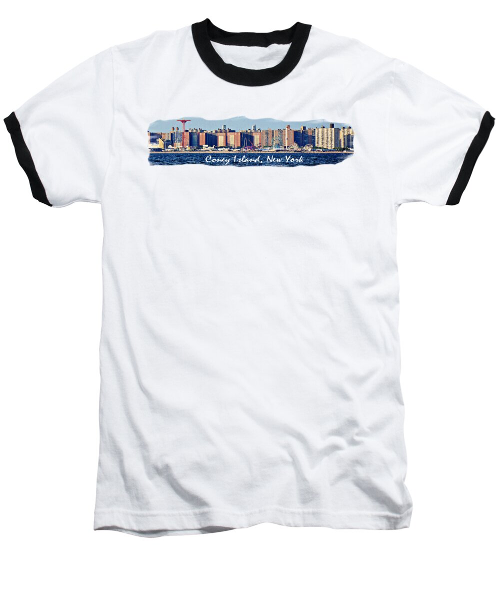 Coney Island Baseball T-Shirt featuring the photograph Coney Island NY by Lilliana Mendez