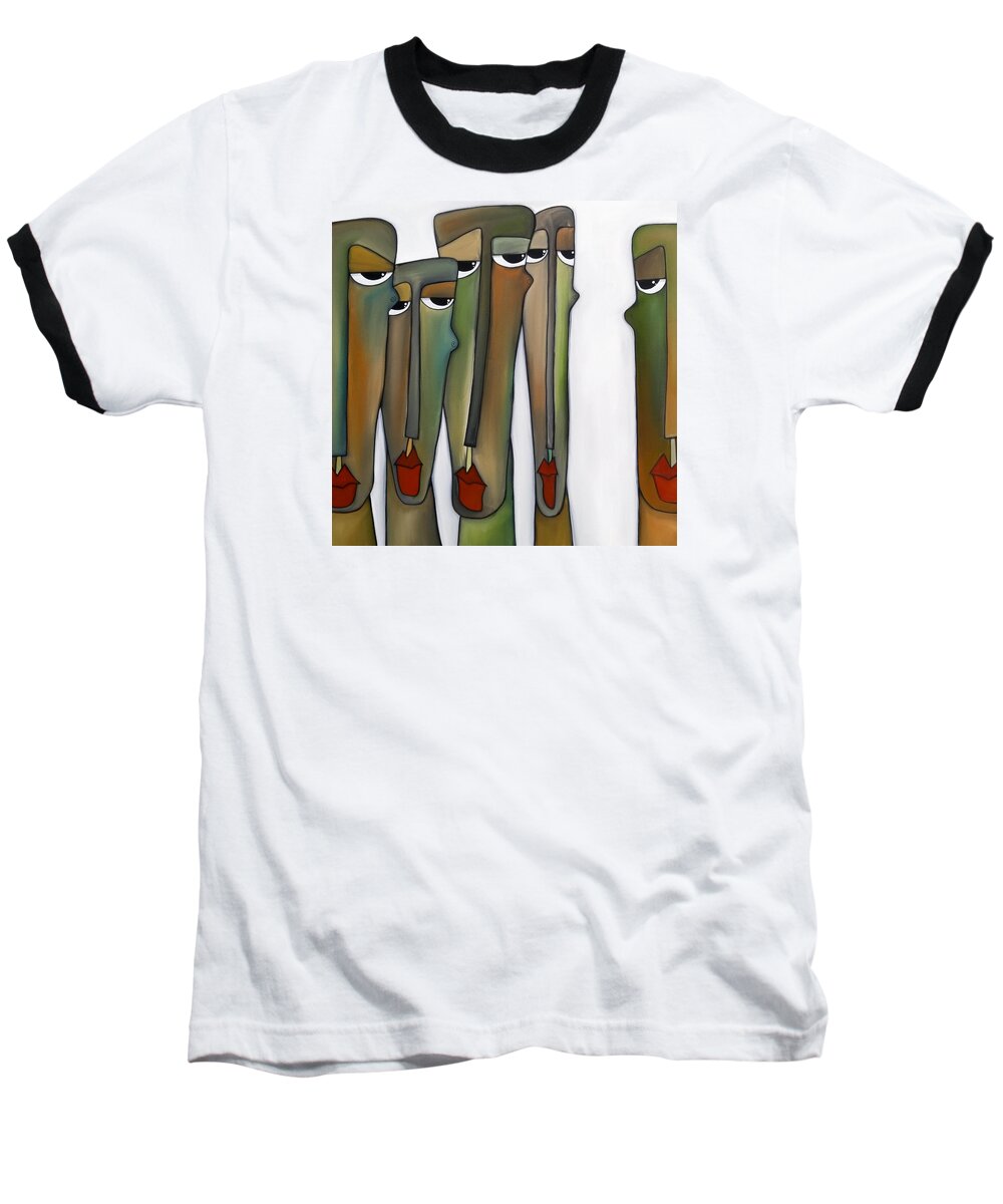 Fidostudio Baseball T-Shirt featuring the painting Constituents by Tom Fedro