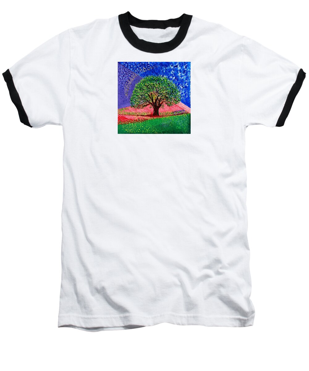 Tree Baseball T-Shirt featuring the painting Courage by Corinne Carroll
