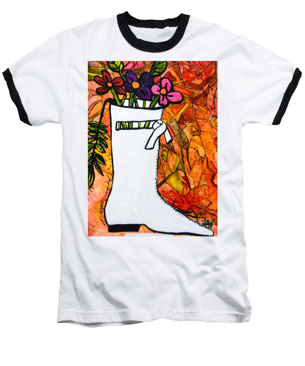 Shoe Baseball T-Shirt featuring the painting Courreges by Marilyn Brooks