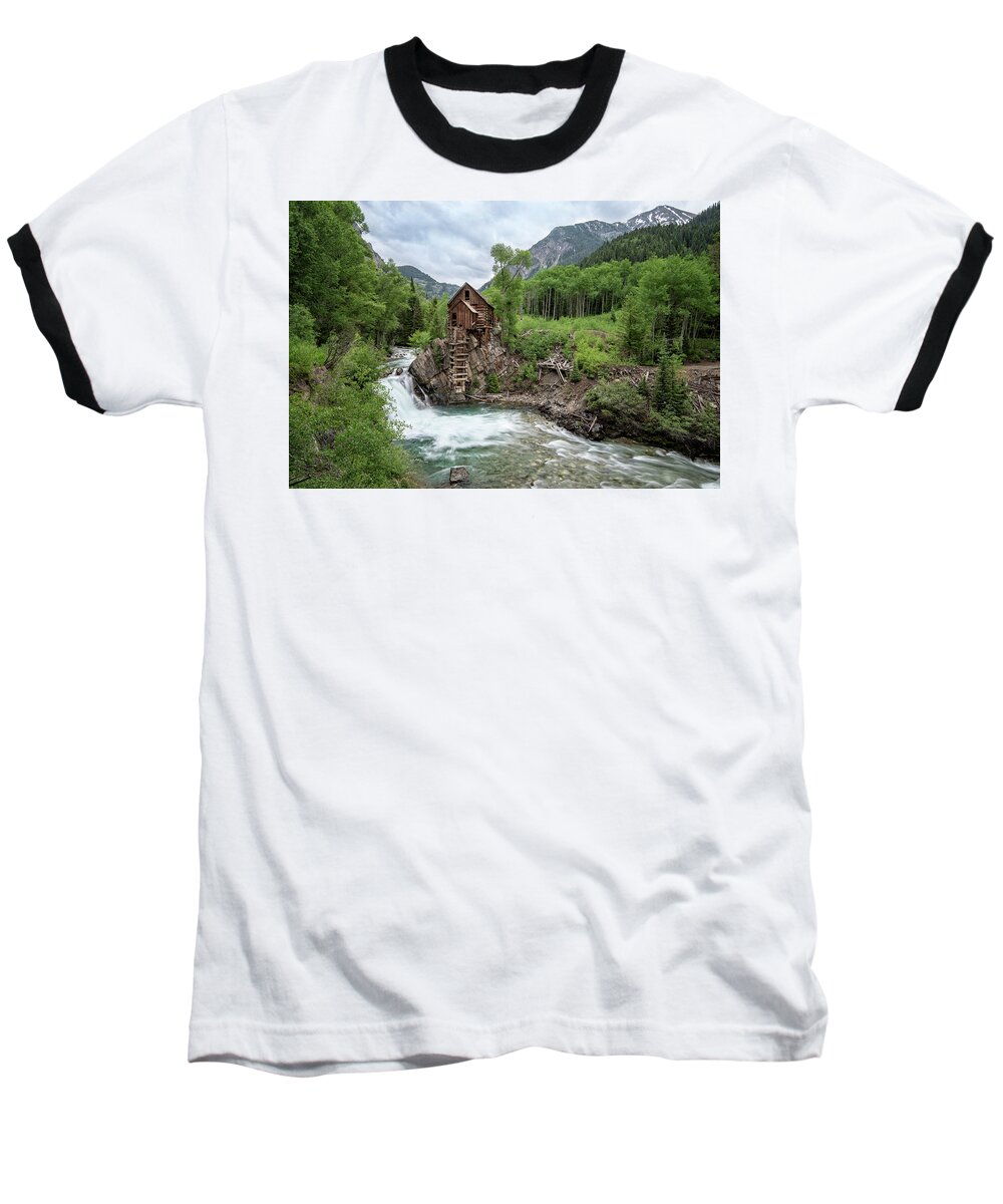 Crystal Baseball T-Shirt featuring the photograph Crystal Mill Colorado 4 by Angela Moyer