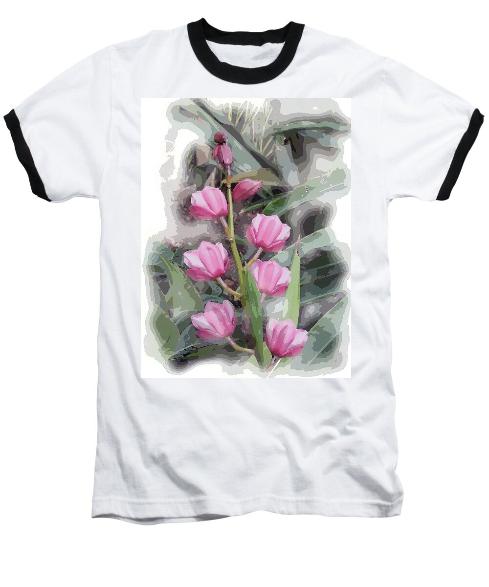 Cymbidium Orchids Baseball T-Shirt featuring the digital art Cymbidium by Don Wright