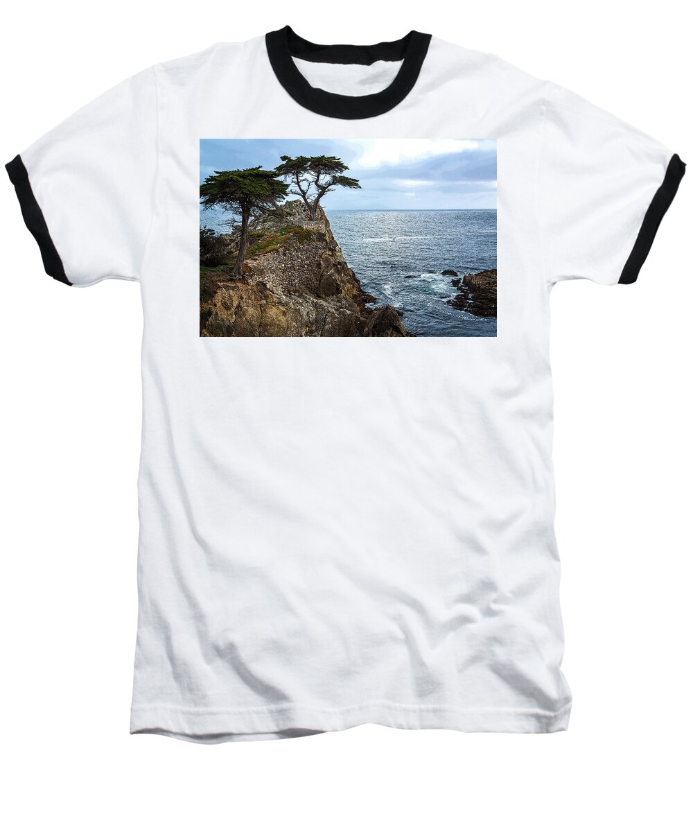Cypress Baseball T-Shirt featuring the photograph Cypress Tree on the Point by Rick Strobaugh
