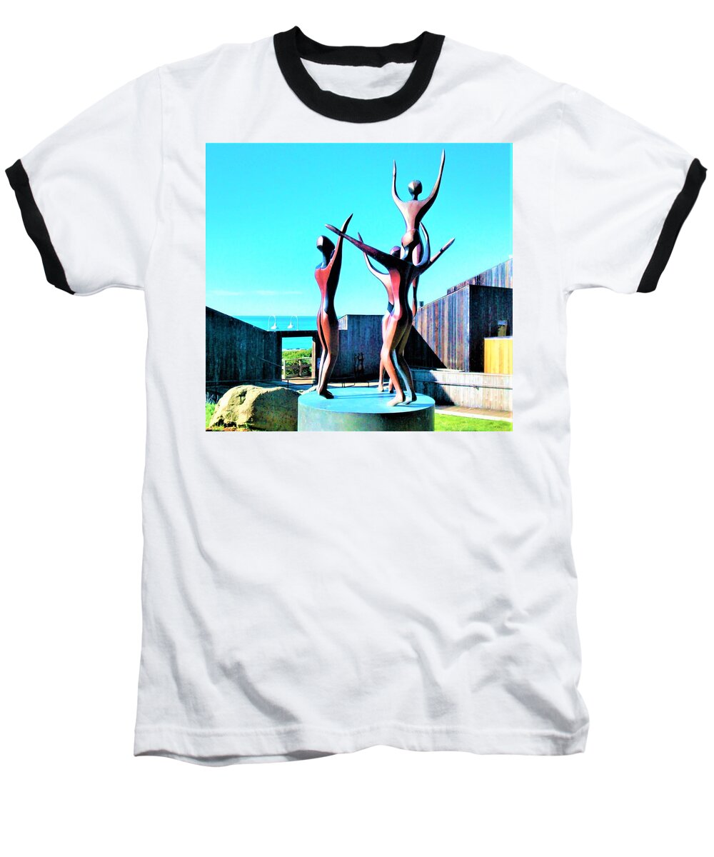 Sea Ranch Baseball T-Shirt featuring the photograph Dancing At Sea Ranch by Lisa Dunn