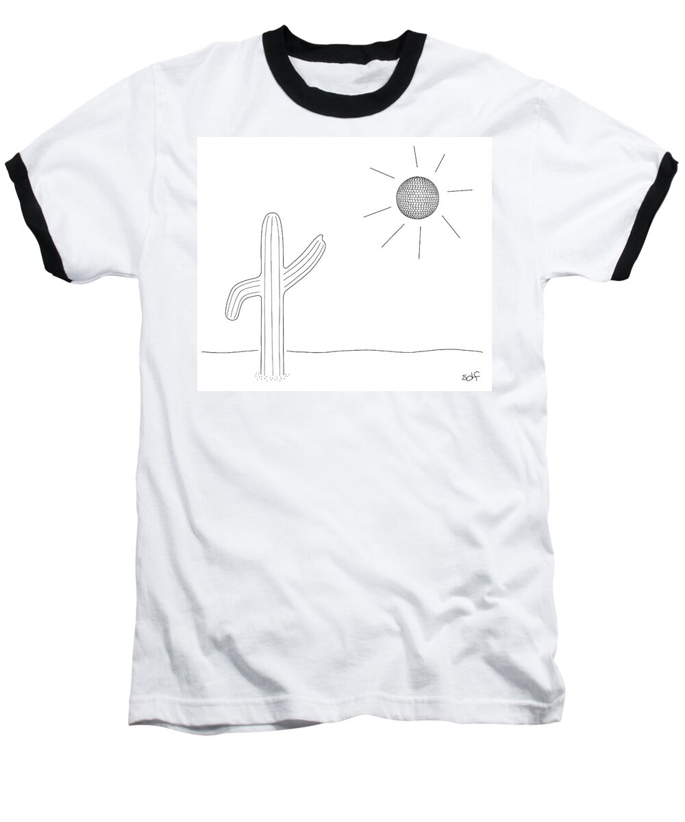 Cactus Baseball T-Shirt featuring the drawing Dancing Cacti by Seth Fleishman