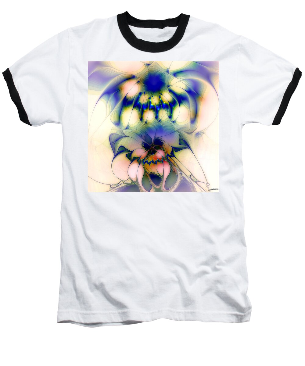 Abstract Baseball T-Shirt featuring the digital art Delectation by Casey Kotas