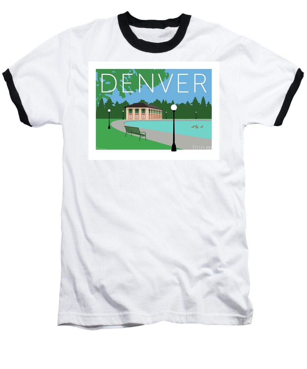 Denver Baseball T-Shirt featuring the digital art DENVER Washington Park/Blue by Sam Brennan
