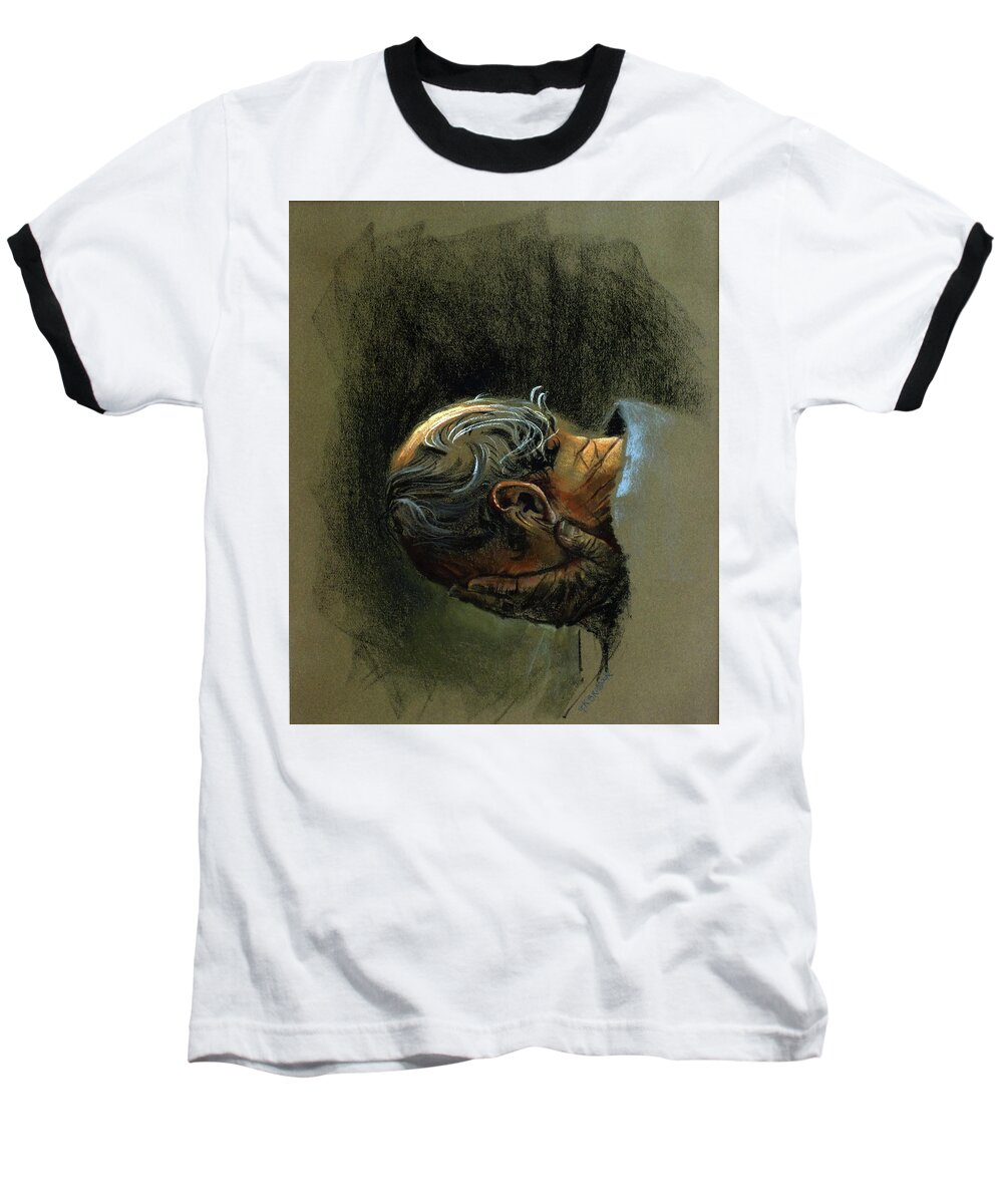 Cast Baseball T-Shirt featuring the painting Despair. Why are you downcast? by Graham Braddock