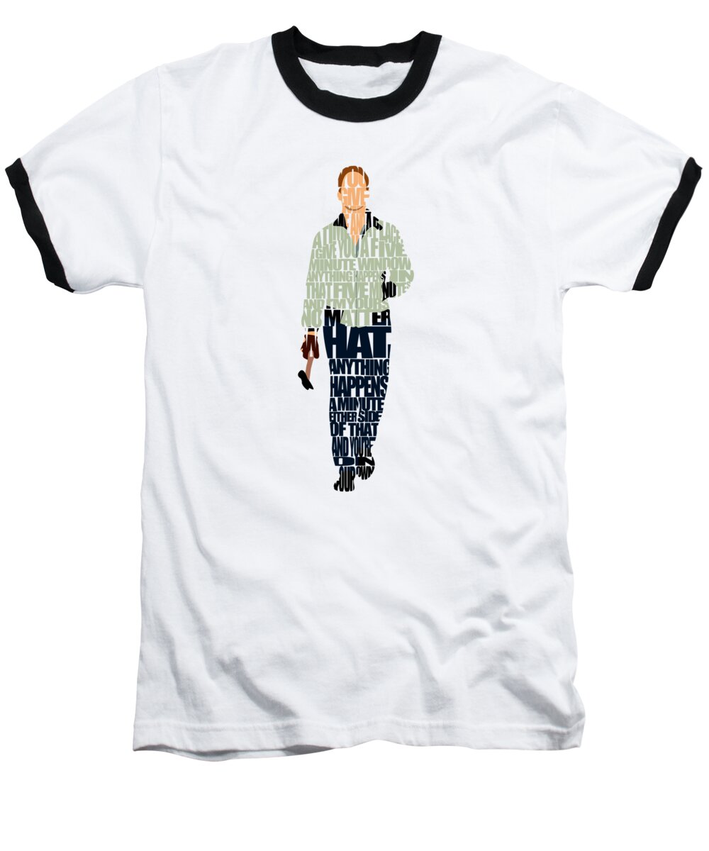 Drive Baseball T-Shirt featuring the digital art Driver - Ryan Gosling by Inspirowl Design