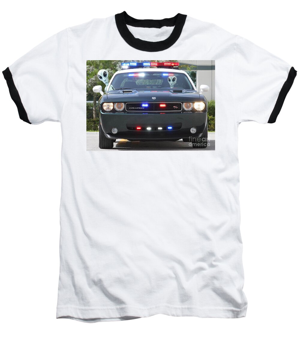 Extraterrestrial Baseball T-Shirt featuring the photograph E T Cops by Larry Mulvehill