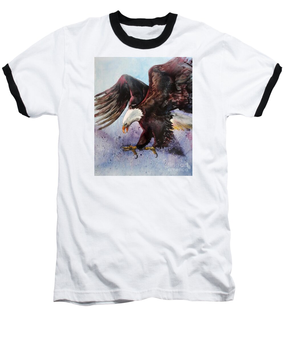 Eagle Baseball T-Shirt featuring the painting Freedom by Amy Stielstra